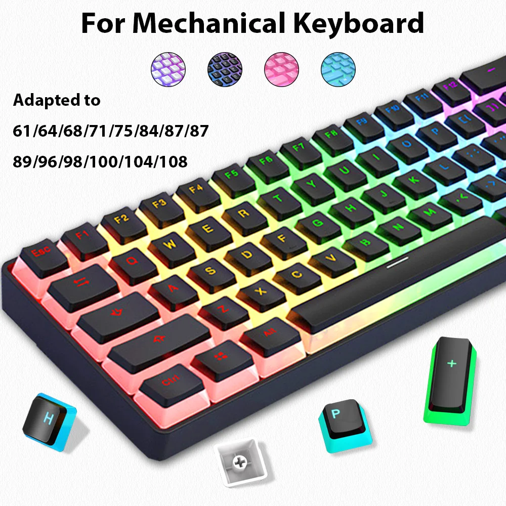 Gaming Accessories Aesthetic - 129키 푸딩 키캡 PBT 이중사출 RGB