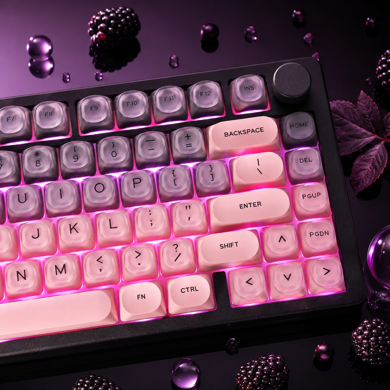 블랙 핑크 그라데이션 크리스탈 키캡 세트, 맞춤형 DI - Gaming Accessories Aesthetic 리뷰 및 가격