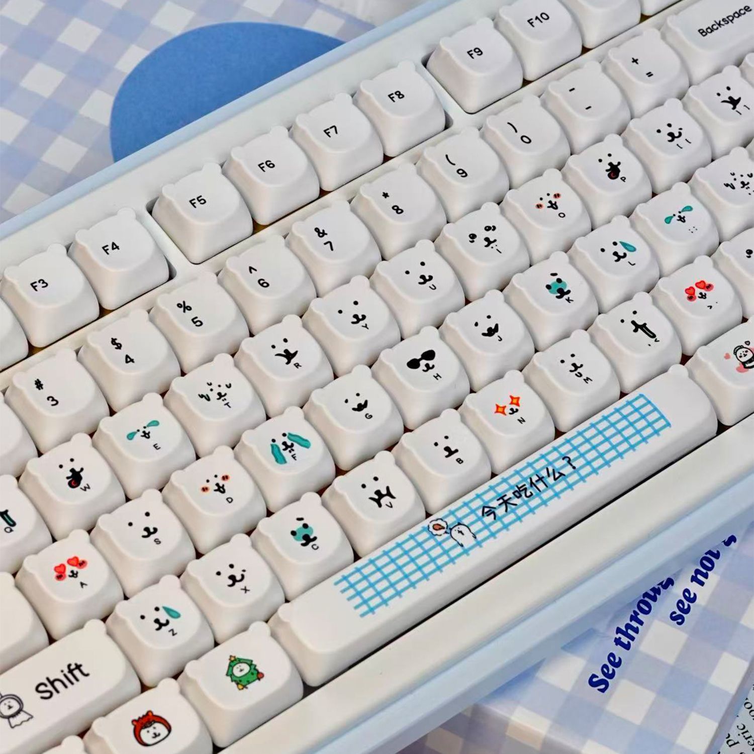 귀여운 만화 캐릭터 곰 PBT 키캡 EAO 높이 내마모 - Gaming Accessories Aesthetic 리뷰 및 가격