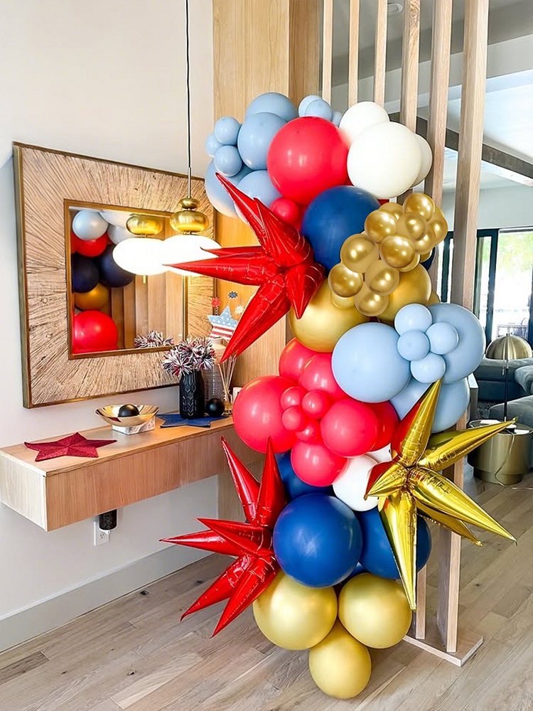 126pcs Kozee 레드 블루 골드 풍선 화환 아치 - Gaming Accessories For Room 리뷰 및 가격