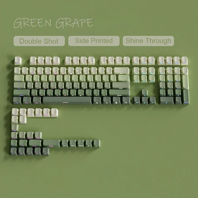135키 체리 프로파일 그린 그레이프 키캡 사이드 프린 - Gaming Accessories Aesthetic 리뷰 및 가격